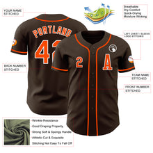 Load image into Gallery viewer, Custom Brown Orange-White Authentic Baseball Jersey