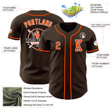 Load image into Gallery viewer, Custom Brown Orange-White Authentic Baseball Jersey