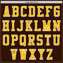 Load image into Gallery viewer, Custom Brown Gold-White Authentic Baseball Jersey