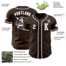 Load image into Gallery viewer, Custom Brown White-Gray Authentic Baseball Jersey