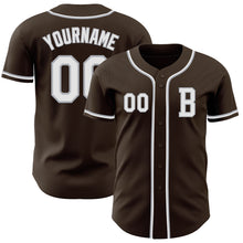 Load image into Gallery viewer, Custom Brown White-Gray Authentic Baseball Jersey