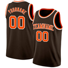Load image into Gallery viewer, Custom Brown Orange-White Authentic Basketball Jersey