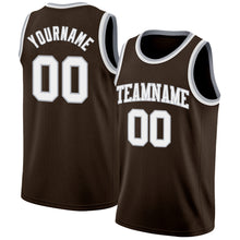 Load image into Gallery viewer, Custom Brown White-Gray Authentic Basketball Jersey