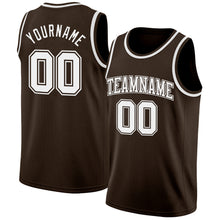 Load image into Gallery viewer, Custom Brown White Authentic Basketball Jersey