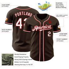 Load image into Gallery viewer, Custom Brown White-Red Authentic Baseball Jersey