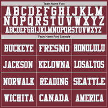 Load image into Gallery viewer, Custom Burgundy Gray-White Mesh Authentic Throwback Football Jersey