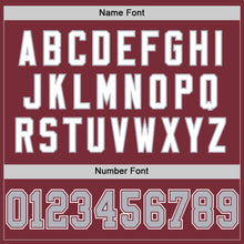 Load image into Gallery viewer, Custom Burgundy Gray-White Mesh Authentic Throwback Football Jersey