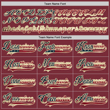Load image into Gallery viewer, Custom Burgundy Vintage USA Flag-Cream Hockey Lace Neck Jersey