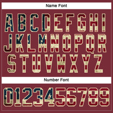 Load image into Gallery viewer, Custom Burgundy Vintage USA Flag-Cream Hockey Lace Neck Jersey