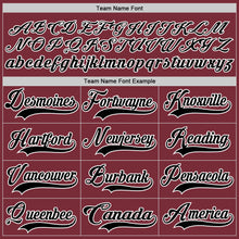 Load image into Gallery viewer, Custom Burgundy Black-White Hockey Lace Neck Jersey