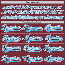 Load image into Gallery viewer, Custom Burgundy Sky Blue-White Hockey Lace Neck Jersey