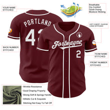 Load image into Gallery viewer, Custom Burgundy White Authentic Baseball Jersey