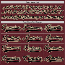 Load image into Gallery viewer, Custom Burgundy Black-Cream Hockey Jersey