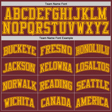 Load image into Gallery viewer, Custom Burgundy Gold Authentic Basketball Jersey