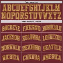 Load image into Gallery viewer, Custom Burgundy Old Gold Authentic Basketball Jersey