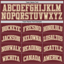 Load image into Gallery viewer, Custom Burgundy Cream Authentic Basketball Jersey