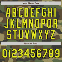 Load image into Gallery viewer, Custom Camo Neon Yellow-Black Authentic Salute To Service Baseball Jersey