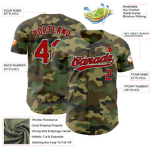 Load image into Gallery viewer, Custom Camo Red-Black Authentic Salute To Service Baseball Jersey