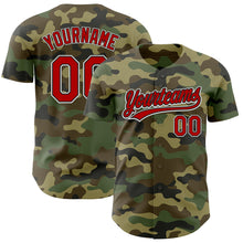 Load image into Gallery viewer, Custom Camo Red-Black Authentic Salute To Service Baseball Jersey