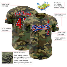 Load image into Gallery viewer, Custom Camo Red-Royal Authentic Salute To Service Baseball Jersey