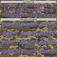 Load image into Gallery viewer, Custom Camo Red-Royal Authentic Salute To Service Baseball Jersey