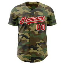 Load image into Gallery viewer, Custom Camo Red-White Authentic Salute To Service Baseball Jersey