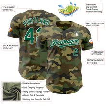 Load image into Gallery viewer, Custom Camo Kelly Green-White Authentic Salute To Service Baseball Jersey