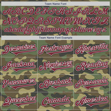 Load image into Gallery viewer, Custom Camo Burgundy-Black Authentic Salute To Service Baseball Jersey