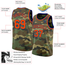 Load image into Gallery viewer, Custom Camo Orange-Royal Authentic Salute To Service Basketball Jersey