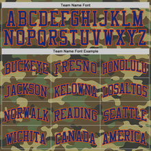 Load image into Gallery viewer, Custom Camo Royal-Orange Authentic Salute To Service Basketball Jersey