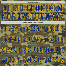Load image into Gallery viewer, Custom Camo Royal-Gold Authentic Salute To Service Basketball Jersey