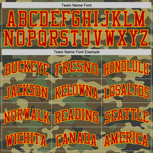 Load image into Gallery viewer, Custom Camo Red-Gold Authentic Salute To Service Basketball Jersey