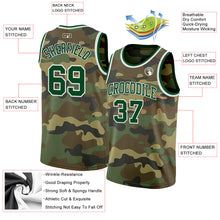Load image into Gallery viewer, Custom Camo Green-White Authentic Salute To Service Basketball Jersey