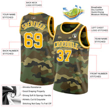 Load image into Gallery viewer, Custom Camo Gold-White Authentic Salute To Service Basketball Jersey