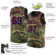Load image into Gallery viewer, Custom Camo Navy-Red Authentic Salute To Service Basketball Jersey
