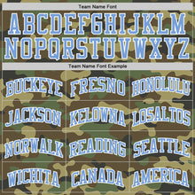 Load image into Gallery viewer, Custom Camo Light Blue-White Authentic Salute To Service Basketball Jersey