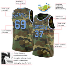 Load image into Gallery viewer, Custom Camo Light Blue Black-White Authentic Salute To Service Basketball Jersey
