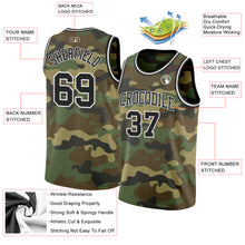Load image into Gallery viewer, Custom Camo Black-White Authentic Salute To Service Basketball Jersey