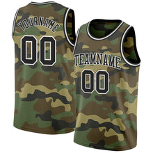 Load image into Gallery viewer, Custom Camo Black-White Authentic Salute To Service Basketball Jersey