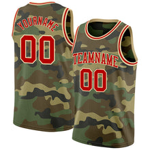 Load image into Gallery viewer, Custom Camo Red-Cream Authentic Salute To Service Basketball Jersey