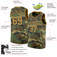 Load image into Gallery viewer, Custom Camo Old Gold-Black Authentic Salute To Service Basketball Jersey