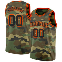 Load image into Gallery viewer, Custom Camo Black-Orange Authentic Salute To Service Basketball Jersey