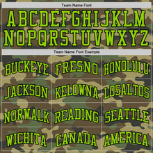 Load image into Gallery viewer, Custom Camo Neon Green-Black Authentic Salute To Service Basketball Jersey