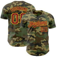 Load image into Gallery viewer, Custom Camo Crimson-Gold Authentic Salute To Service Baseball Jersey