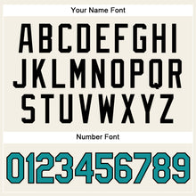 Load image into Gallery viewer, Custom Cream Teal Pinstripe Black Authentic Baseball Jersey