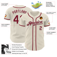 Load image into Gallery viewer, Custom Cream Crimson Authentic Baseball Jersey