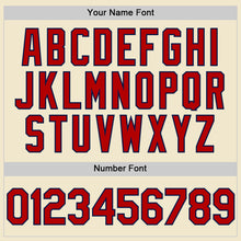 Load image into Gallery viewer, Custom Cream Red-Navy Mesh Authentic Throwback Baseball Jersey