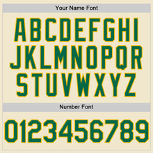 Load image into Gallery viewer, Custom Cream Kelly Green-Gold Mesh Authentic Throwback Baseball Jersey