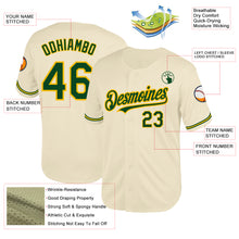 Load image into Gallery viewer, Custom Cream Green-Gold Mesh Authentic Throwback Baseball Jersey