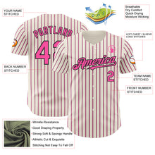 Load image into Gallery viewer, Custom Cream (Black Pink Pinstripe) Pink-Black Authentic Baseball Jersey